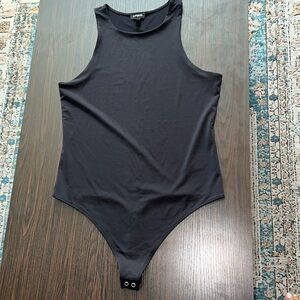 High-Neck Express Black Bodysuit